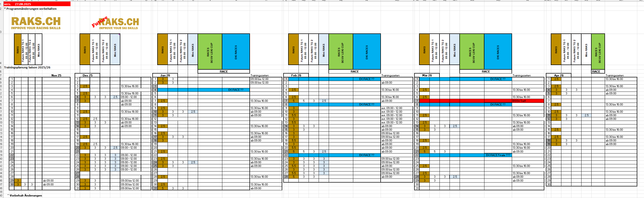 RAKS Winterplanung 2025 26